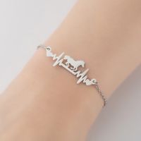 1 Piece Simple Style Letter Stainless Steel Plating Bracelets sku image 1