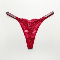 Solid Color Invisible Low Waist Thong Panties main image 5
