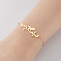 1 Piece Simple Style Letter Stainless Steel Plating Bracelets sku image 6
