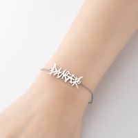 1 Piece Simple Style Letter Stainless Steel Plating Bracelets sku image 4