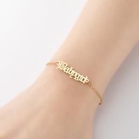 1 Piece Simple Style Letter Stainless Steel Plating Bracelets sku image 10
