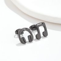 Fashion Notes Stainless Steel Asymmetrical Plating Hollow Out Ear Studs 1 Pair sku image 2