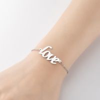 1 Piece Simple Style Letter Stainless Steel Plating Bracelets sku image 3