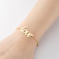 1 Piece Simple Style Letter Stainless Steel Plating Bracelets sku image 8