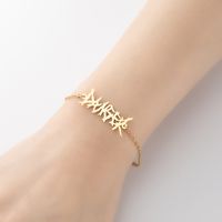 1 Piece Simple Style Letter Stainless Steel Plating Bracelets sku image 9