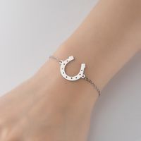 1 Piece Simple Style Letter Stainless Steel Plating Bracelets sku image 2