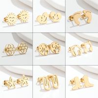 Simple Style Geometric Stainless Steel Irregular Plating Ear Studs 1 Pair main image 6