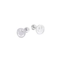 1 Pair Lady Smiley Face Sterling Silver Plating Ear Studs main image 3