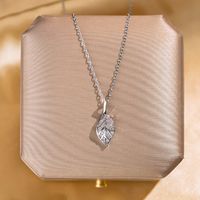 Wholesale Fashion Shell Elk 304 Stainless Steel Copper Plating 18K Gold Plated White-Plated K Artificial Pearls Zircon Pendant Necklace sku image 1