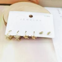 Retro Classic Style Star Smiley Face Butterfly Copper Inlay Zircon Earrings main image 3