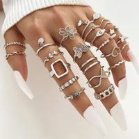 Bohemian Animal Flower Alloy Plating Inlay Artificial Pearls Artificial Diamond Women's Open Rings main image 5
