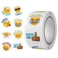 Cute Emoji Smiley Sticker Children Reward Label Sealing Sticker sku image 1