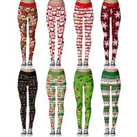 Femmes Noël Rétro Dessin Animé Toute La Longueur Impression Leggings main image 1