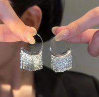 1 Pair Lady Geometric Star Bow Knot Tassel Inlay Alloy Artificial Rhinestones Artificial Pearls Drop Earrings sku image 42