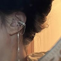 1 Pair Lady Geometric Star Bow Knot Tassel Inlay Alloy Artificial Rhinestones Artificial Pearls Drop Earrings sku image 4