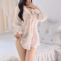 Solid Color Transparent Sexy Hollow Out Backless Sexy Lingerie main image 6