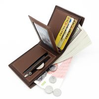 Men's Letter Stripe Pu Leather Open Wallets main image 4