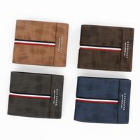 Men's Letter Stripe Pu Leather Open Wallets main image 5