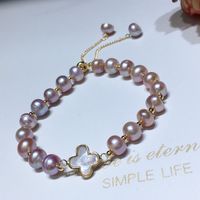 Elegant Korean Style Geometric Freshwater Pearl Bracelets sku image 1