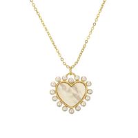 Streetwear Heart Shape Copper Plating Inlay Zircon Gold Plated Pendant Necklace sku image 7