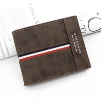 Men's Letter Stripe Pu Leather Open Wallets sku image 4