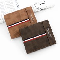 Men's Letter Stripe Pu Leather Open Wallets main image 1