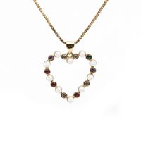 Streetwear Heart Shape Copper Plating Inlay Zircon Gold Plated Pendant Necklace sku image 10