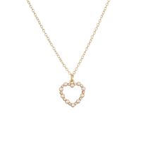 Streetwear Heart Shape Copper Plating Inlay Zircon Gold Plated Pendant Necklace sku image 1