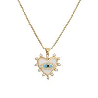 Streetwear Heart Shape Copper Plating Inlay Zircon Gold Plated Pendant Necklace sku image 9