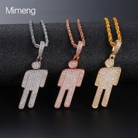 1 Piece Copper Zircon Human Simple Style Cool Style sku image 4