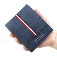 Men's Letter Stripe Pu Leather Open Wallets main image 3
