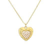 Streetwear Heart Shape Copper Plating Inlay Zircon Gold Plated Pendant Necklace sku image 5