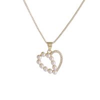 Streetwear Heart Shape Copper Plating Inlay Zircon Gold Plated Pendant Necklace sku image 11