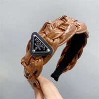 Streetwear Cool Style Solid Color Pu Leather Hair Band sku image 2