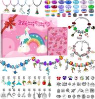 Cartoon Style Heart Shape Unicorn Flower Glass Beaded Enamel Girl's Bracelets 1 Set sku image 11