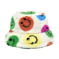 Women's Streetwear Smiley Face Printing Flat Eaves Bucket Hat sku image 2