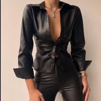 Women's Blouse Long Sleeve Blouses Button Fashion Geometric main image 8