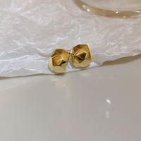 1 Pair Retro Commute Cross Oval Heart Shape Plating Copper Earrings sku image 17