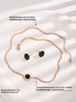 Wholesale Novelty Round Titanium Steel Plating Rose Gold Plated Earrings Necklace main image 4
