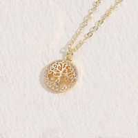 Elegant Classic Style Sun Copper 14k Gold Plated Zircon Necklace In Bulk sku image 1