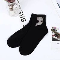 Women's Simple Style Geometric Nylon Cotton Jacquard Rhinestone Crew Socks A Pair sku image 2