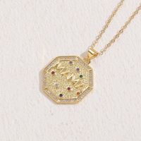 Elegant Classic Style Sun Copper 14k Gold Plated Zircon Necklace In Bulk sku image 2
