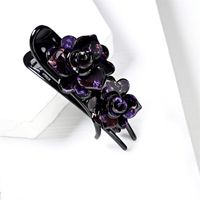 Vintage Style Color Block Flower Leopard Arylic Polishing Hair Claws sku image 4