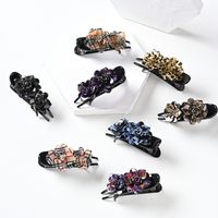 Vintage Style Color Block Flower Leopard Arylic Polishing Hair Claws main image 1