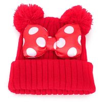Kid's Cute Bow Knot Pom Poms Crimping Wool Cap main image 5