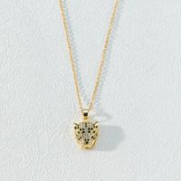 Fashion Leopard Copper Plating Inlay Zircon Pendant Necklace 1 Piece main image 4