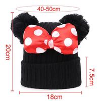 Kid's Cute Bow Knot Pom Poms Crimping Wool Cap main image 4