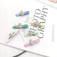 Korean Hairpin Saturn Rhinestone Duckbill Clip Sweet All-matching Side Clip Classic Style Bang Clip Star Headdress With Same Kind main image 4