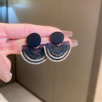 1 Pair Fashion Heart Shape Flower Bow Knot Inlay Alloy Artificial Diamond Drop Earrings sku image 4