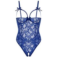 Europe And The United States New Sexy Lingerie Female Lace Sexy Hollow Open File Bow Sling Sexy Jumpsuit sku image 15